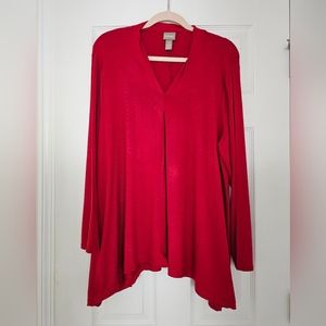 Chicos Red Long Sleeve Top
